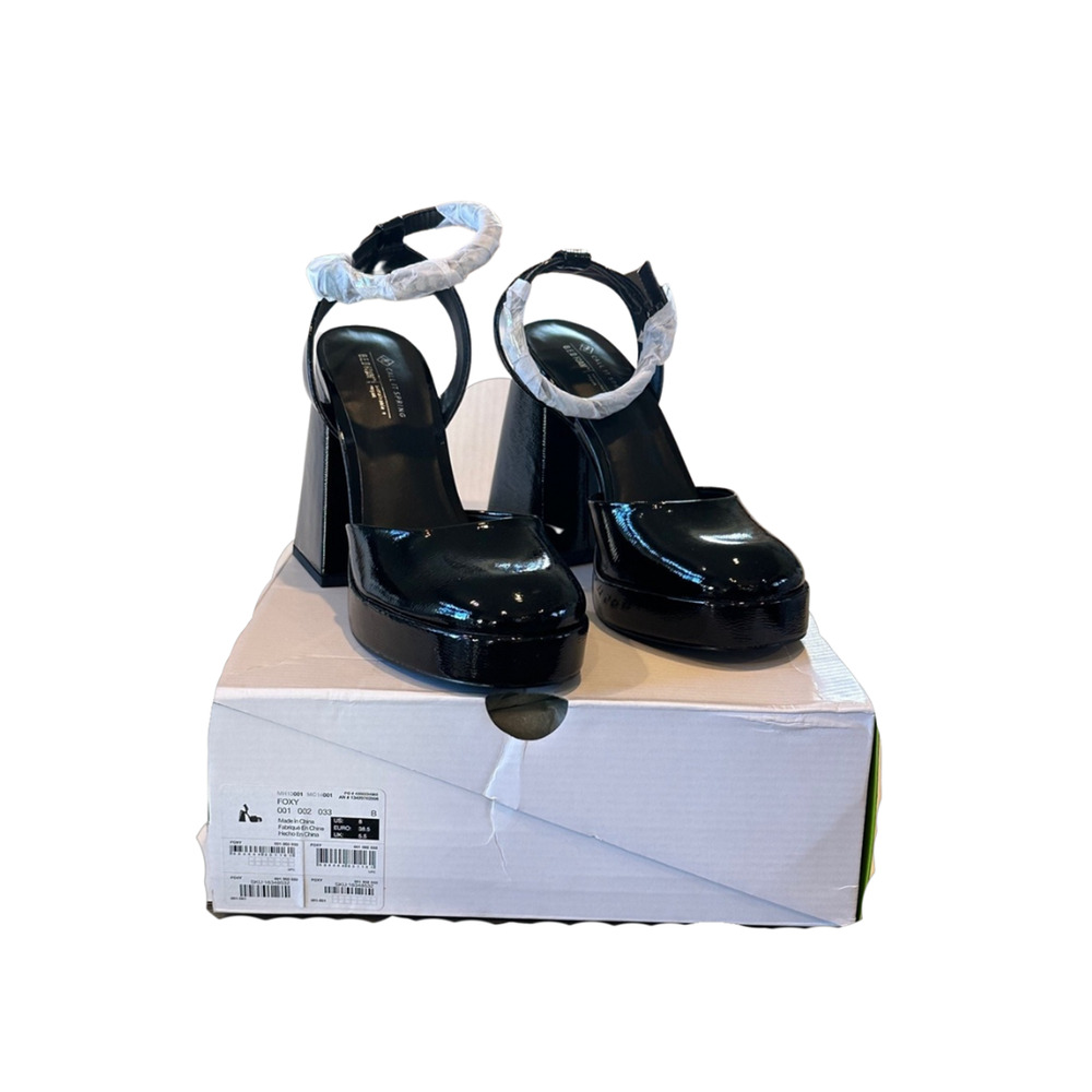 Call It Spring Foxy Platform High Heels Flared Block Rhinestone Black Size 8B - Picture 3 of 10